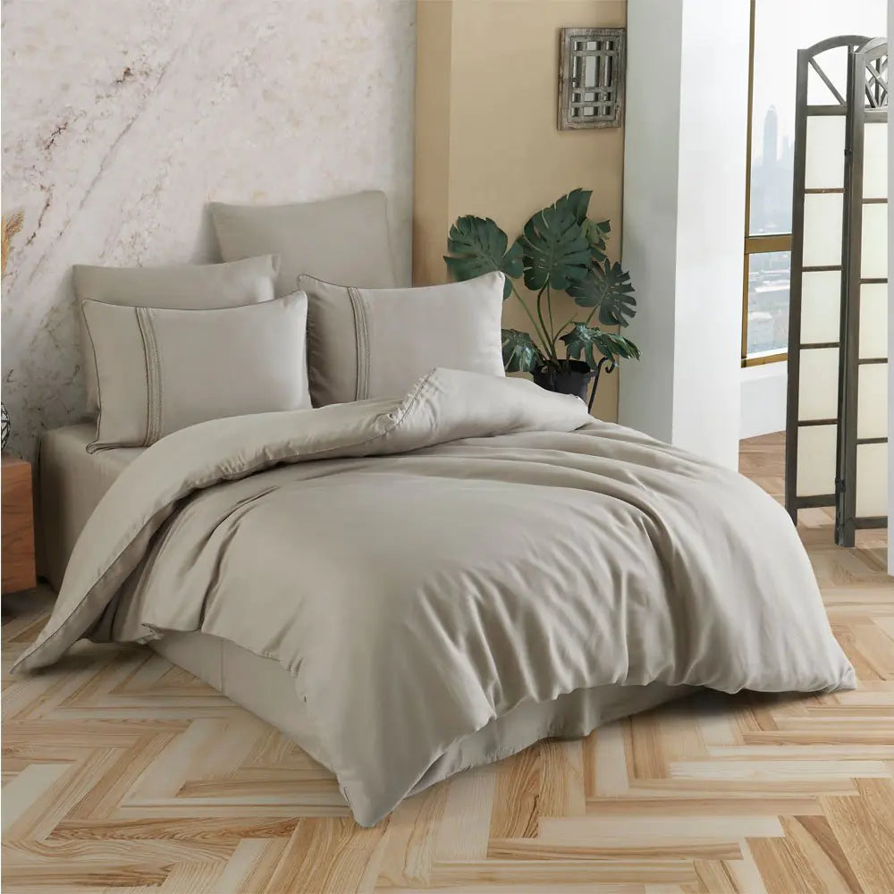 Luxurious Hobby Modal Silk Beige Double Bedlinen