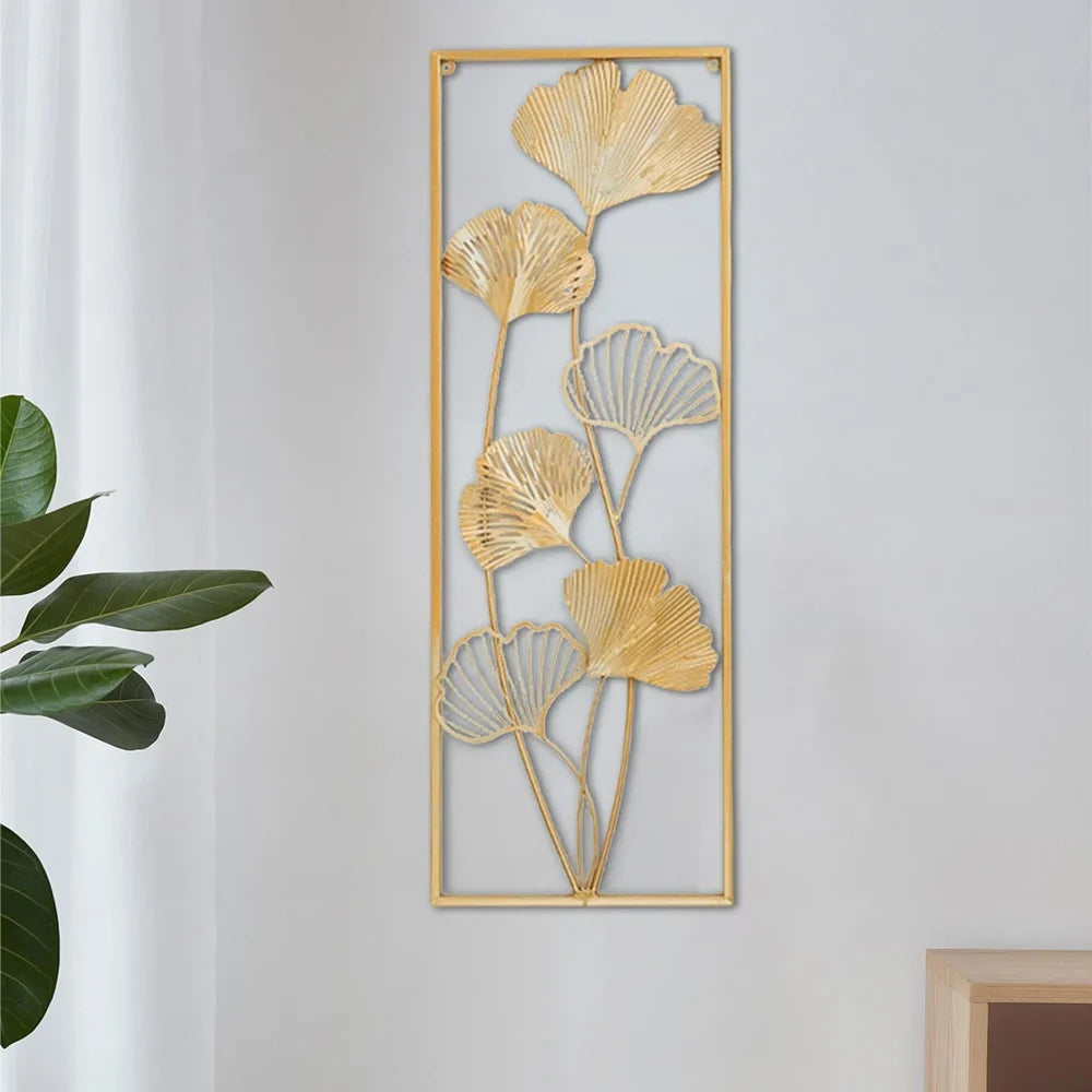 Modern Gold Iron Leaf Wall Art