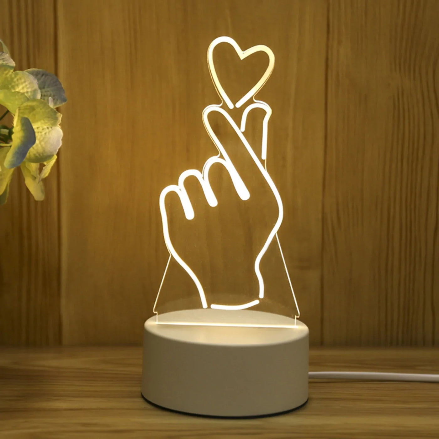 USB Acrylic I Love You 3D Night Light Lamp