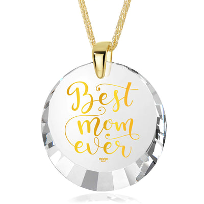 Best Mom Gold-Plated Silver Necklace 24k Gold Inscribed