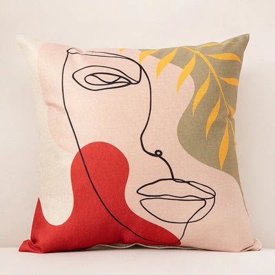 Linen Abstract Lines Pattern Throw Pillows Covers