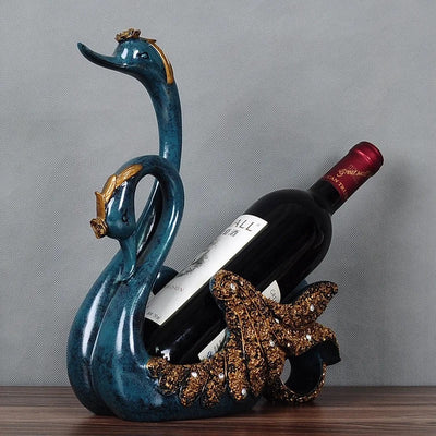 Swan Sculpture Bottle Rack Holder