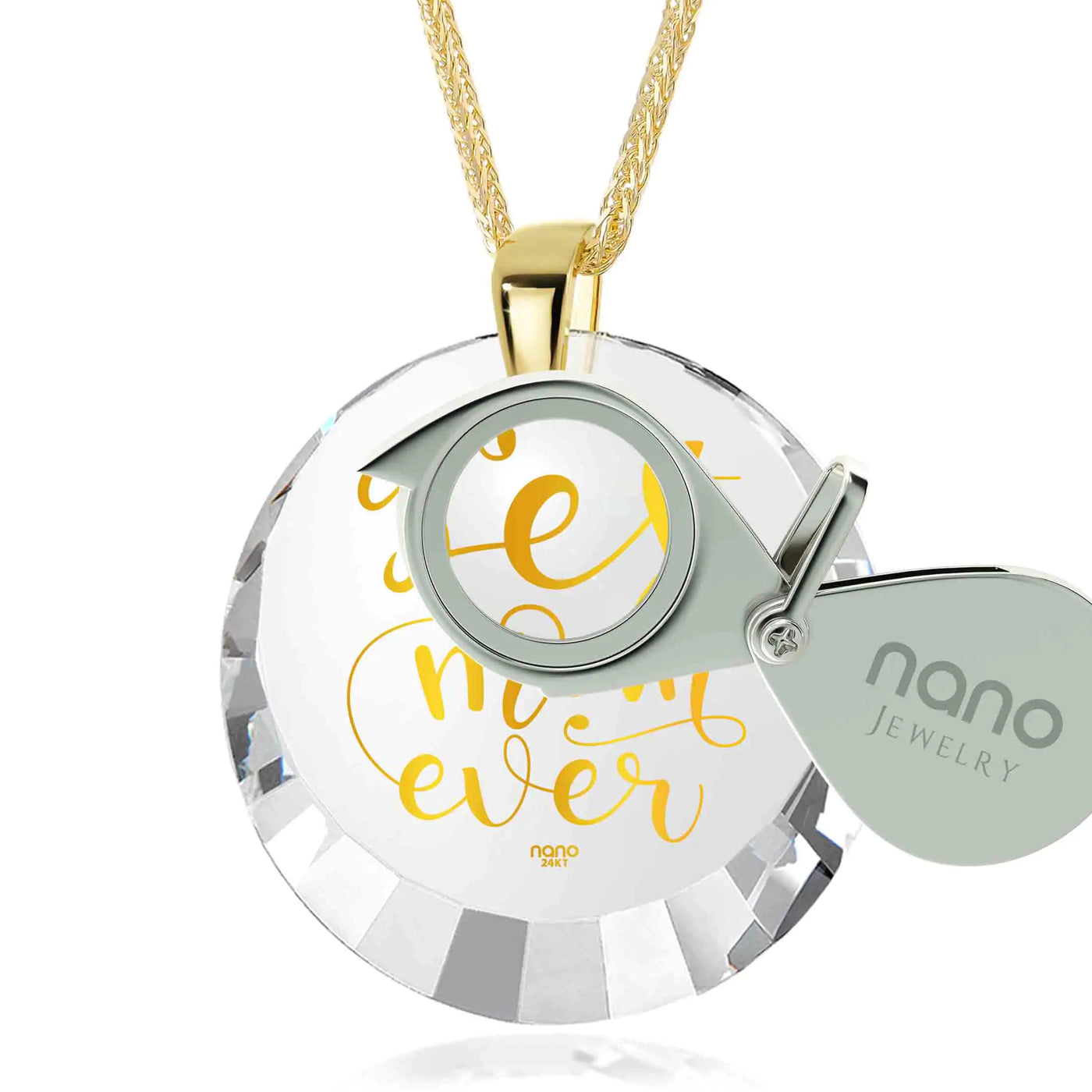 Best Mom Gold-Plated Silver Necklace 24k Gold Inscribed