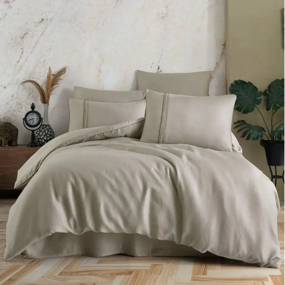 Luxurious Hobby Modal Silk Beige Double Bedlinen