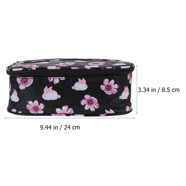 Portable rose Pattern Makeup travel Bag