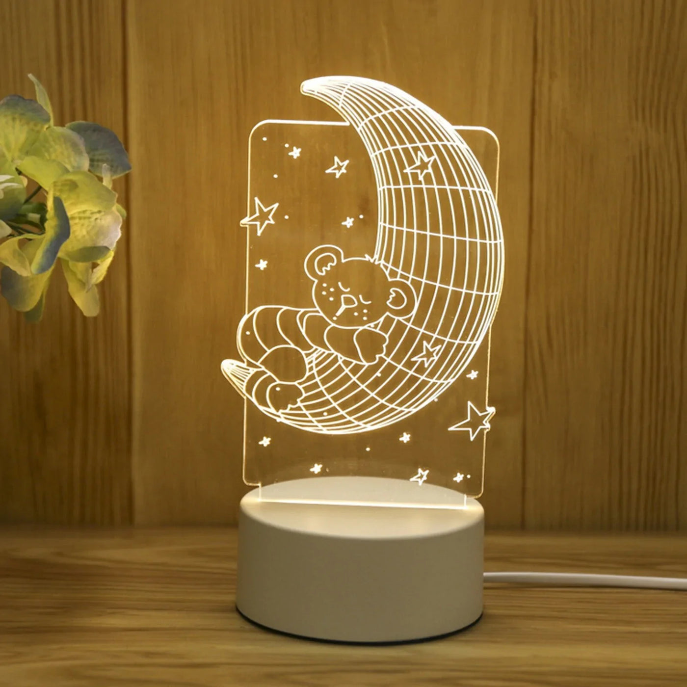 USB Acrylic I Love You 3D Night Light Lamp