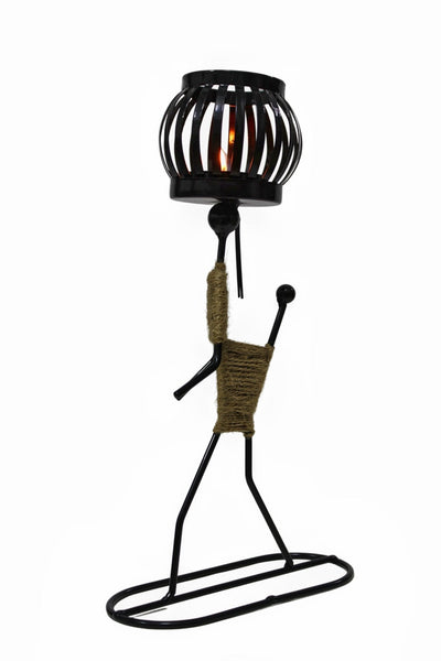 African Art Style - Iron - Candle Holder