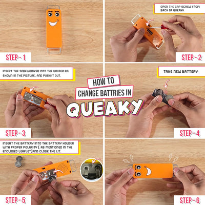 Blix Queaky - STEM Toy, Best Gift Toy for Kids, smiley toy with sound (Orange)