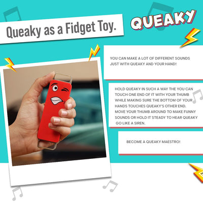 Blix Queaky- STEM Toy, Best Gift Toy for Kids, smiley toy with sound (Red)