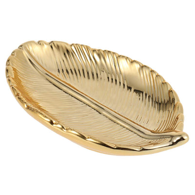 Golden Leaf Ceramic Tray