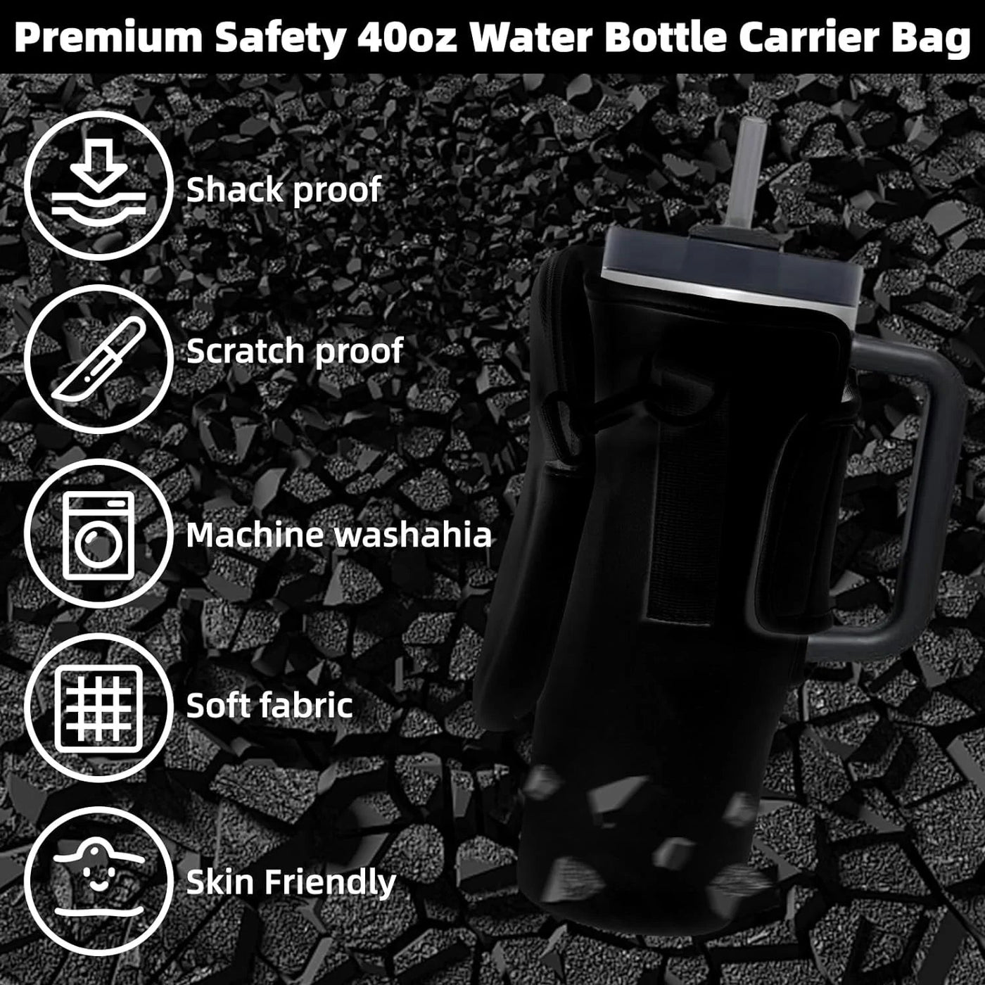 Water Bottle Carrier Bag with Pouch 2 in 1