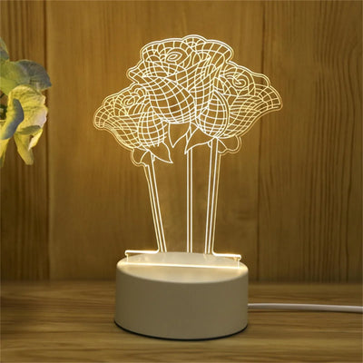 USB Acrylic I Love You 3D Night Light Lamp